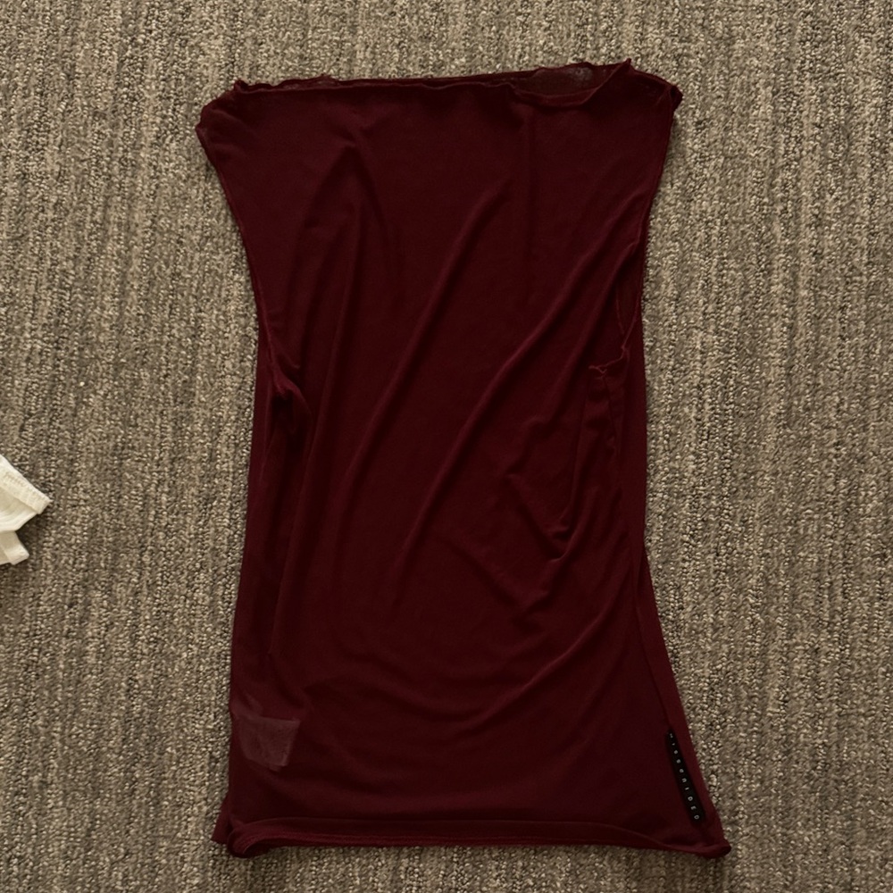 Missguided Burgundy Strapless Top